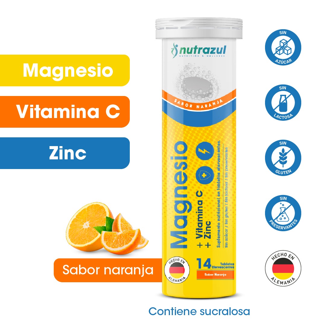 Nutrazul Tabletas Efervescentes Magnesio Vitamina C Zinc, 42 OFF
